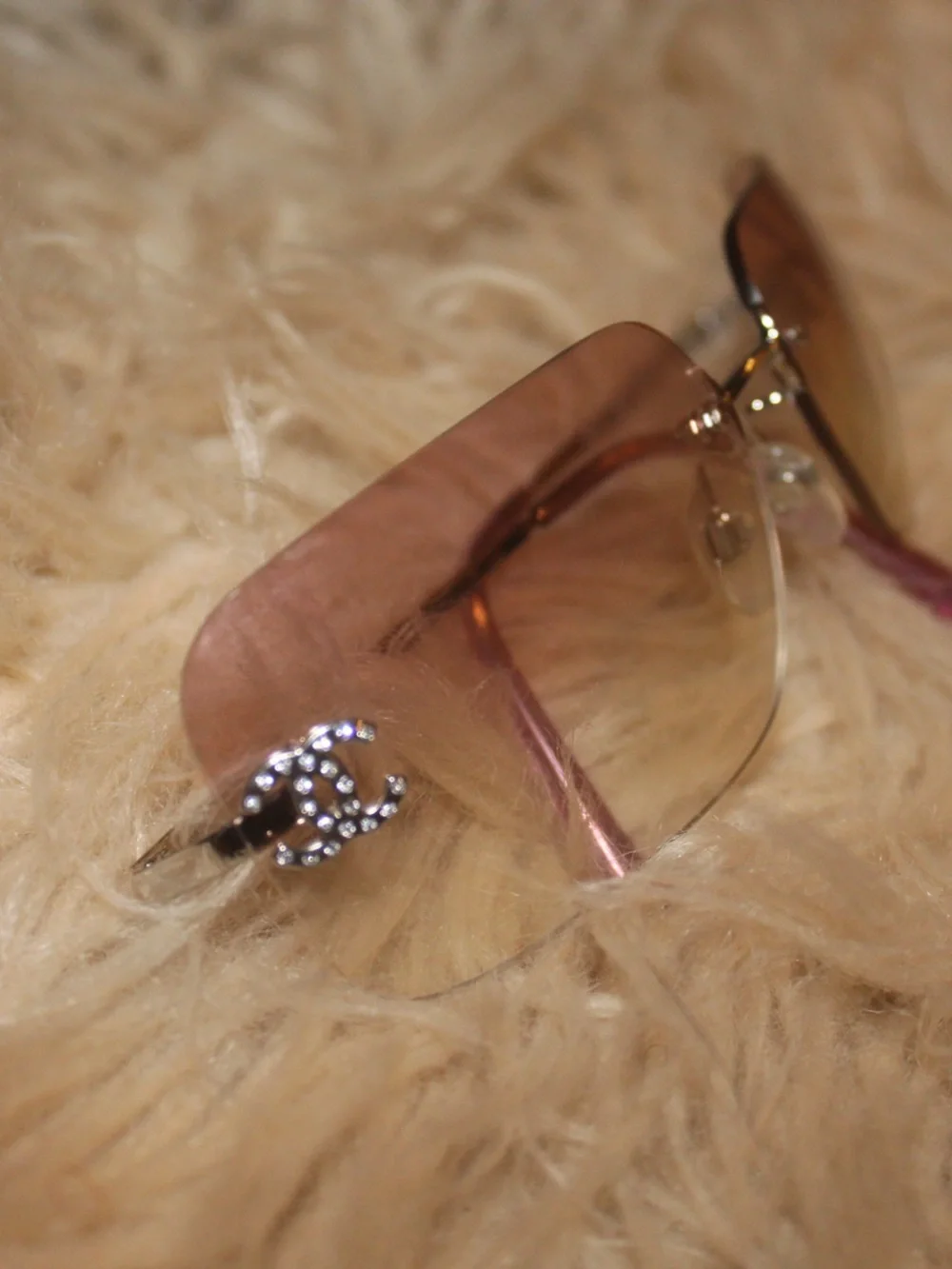 Chanel Rimless Gradient Purple Women's Sunglasses